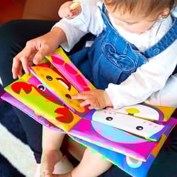 montessori early educational cartoon animal face matching cloth book