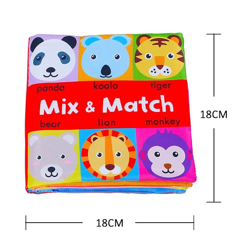 Montessori Early Educational Cartoon Animal Face Matching Cloth Book 5