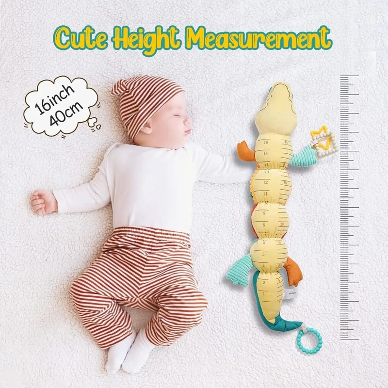 Musical Stuffed Animal Tummy Time Toy With Ruler Design 4