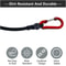 Heavy Duty Bungee Cord With Carabiner Hooks 2