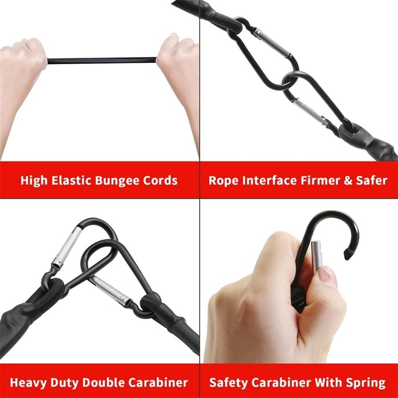 Multipurpose Stretch Elastic Bungee Cords With Hooks 2