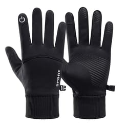 black winter warm full-finger touch screen gloves