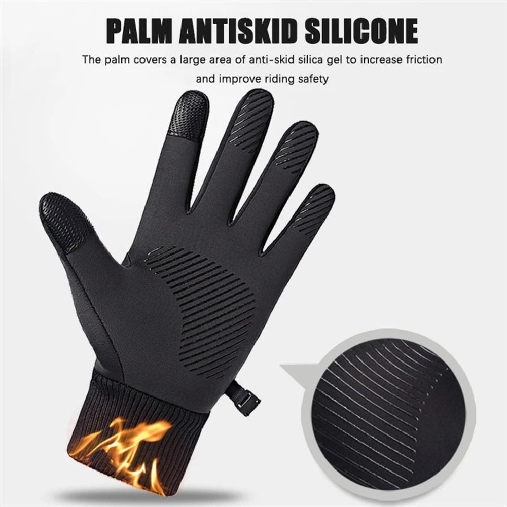 Black Winter Warm FullFinger Touch Screen Gloves 1