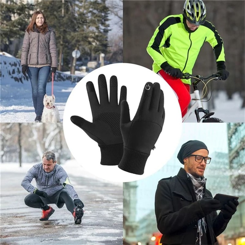 Black Winter Warm FullFinger Touch Screen Gloves 5