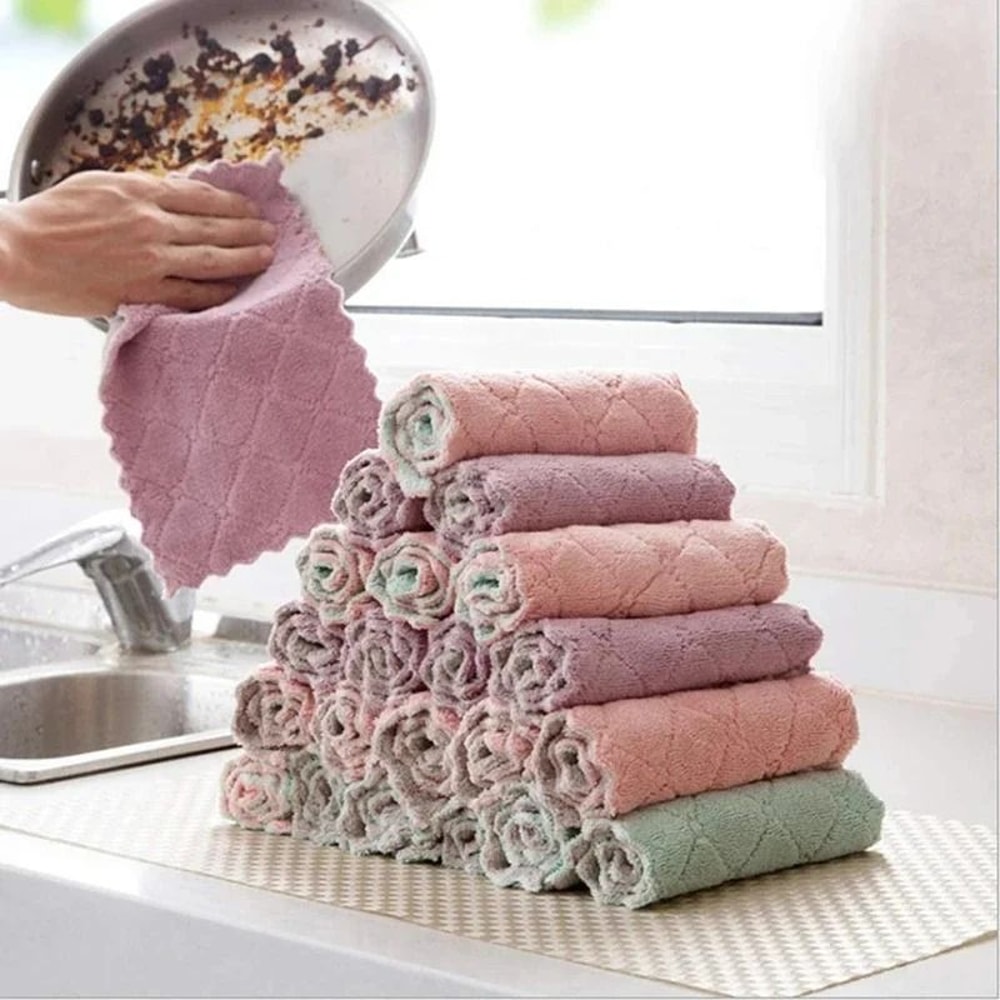 10Piece HighAbsorbency Fiber Dishwashing Cloth Set 2