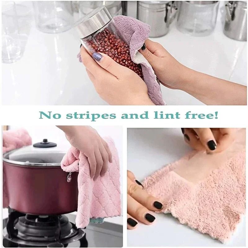 10Piece HighAbsorbency Fiber Dishwashing Cloth Set 4