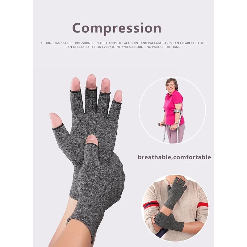 Compression Arthritis Gloves Cotton Joint Pain Relief Hand Brace 5