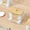 7 Oz Cotton Swab And Pad Apothecary Jar With Wood Lid 0