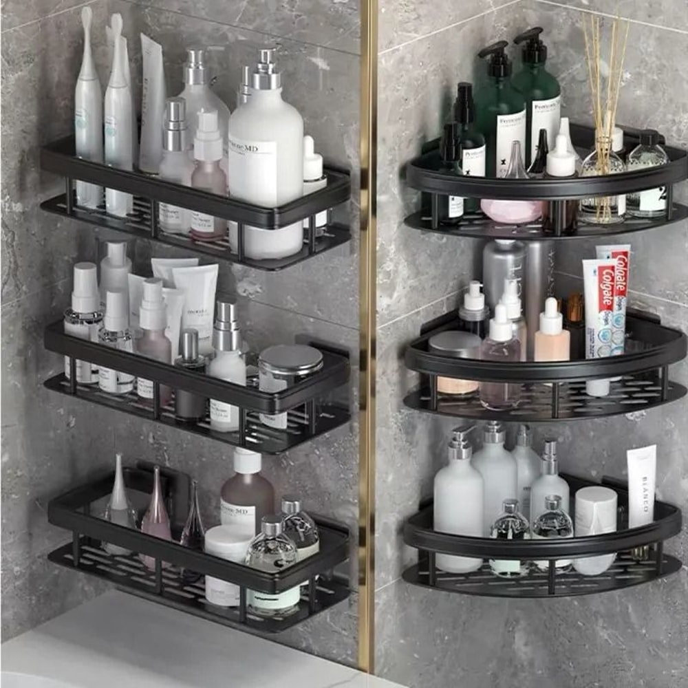 Bathroom Storage NoDrill Wall Mount Corner Shelf 1