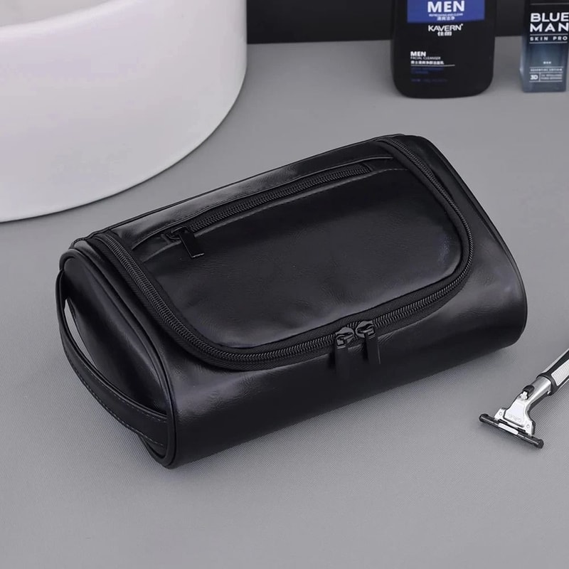 HighQuality Retro PU Leather Travel Toiletry Bag 8