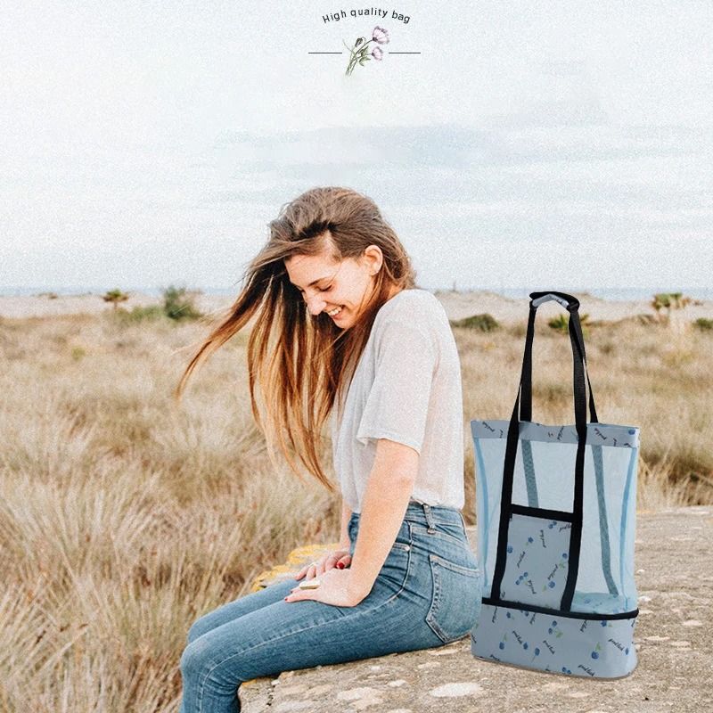 HighCapacity Mesh Picnic And Beach Bag 1