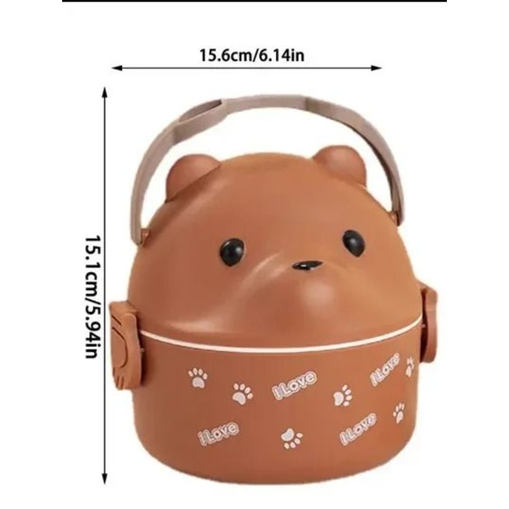 Portable Insulated Stackable Cartoon Bear Bento Set 11