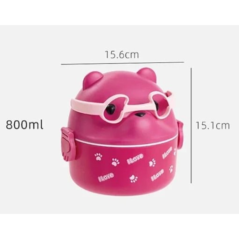 Portable Insulated Stackable Cartoon Bear Bento Set 12