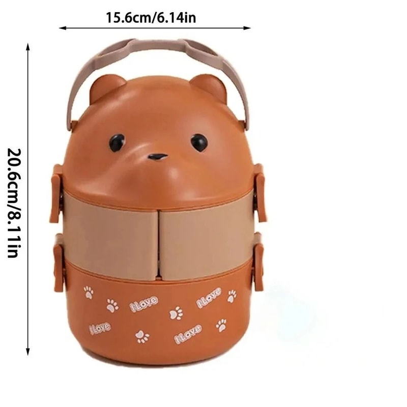 Portable Insulated Stackable Cartoon Bear Bento Set 7