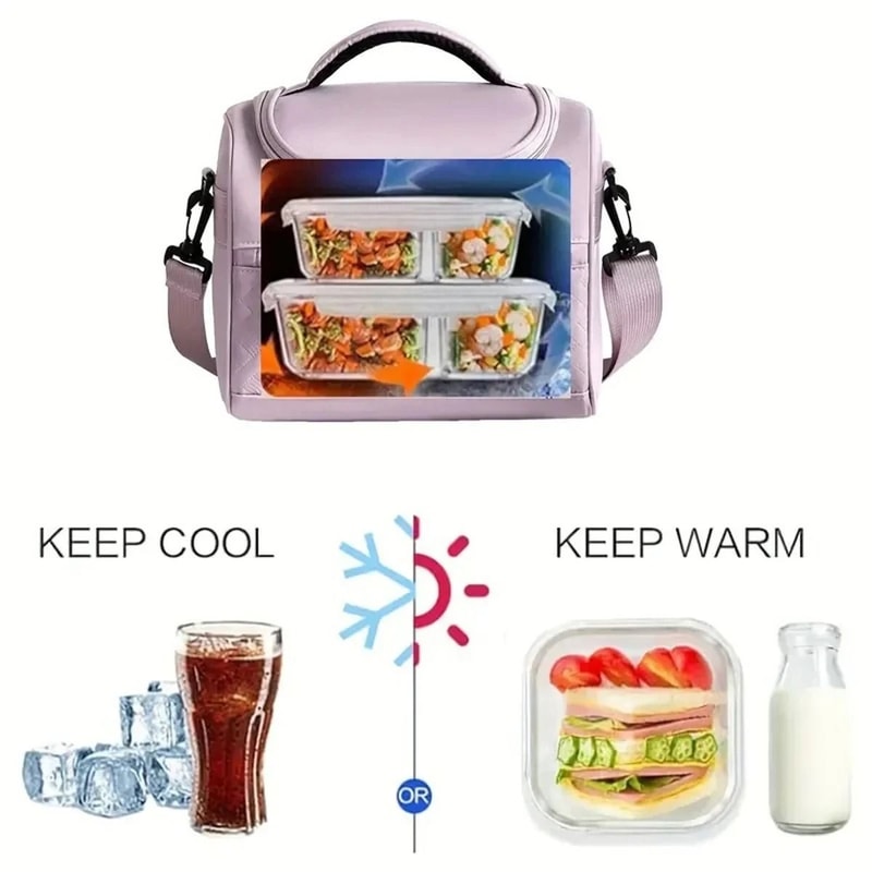 Premium LargeCapacity Insulated Shoulder Bento Bag 2