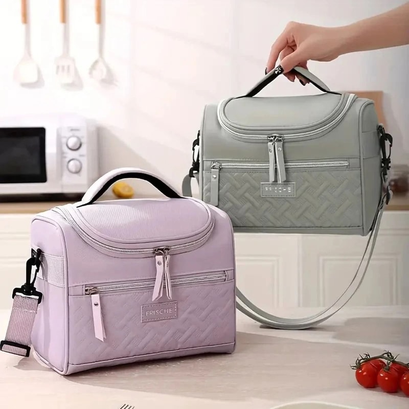 Premium LargeCapacity Insulated Shoulder Bento Bag 3