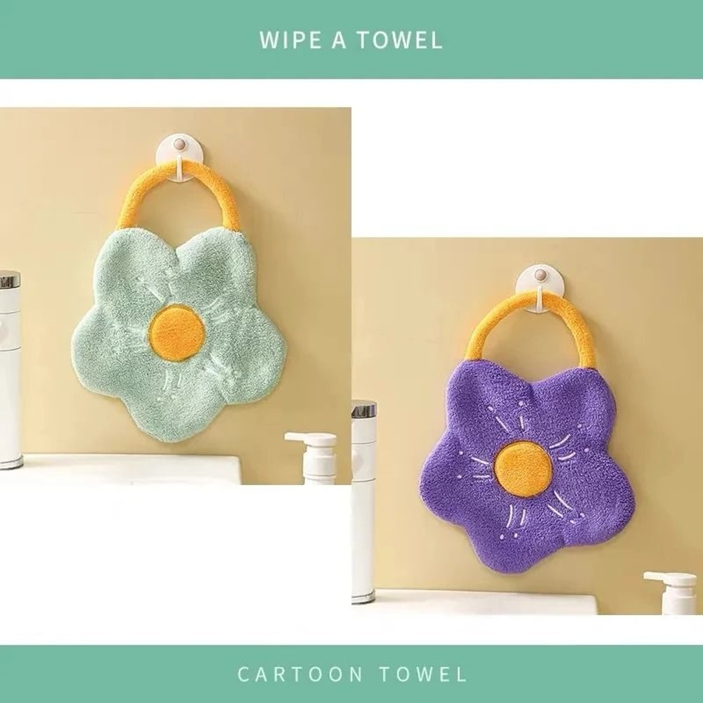 Quick Dry Creative Flower Shape Hand Towel 11