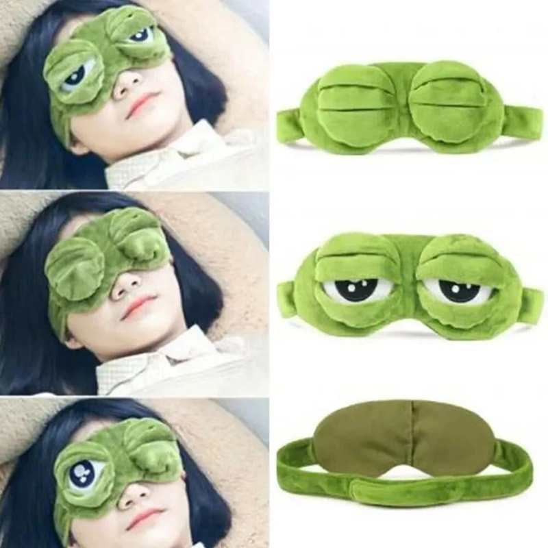 Hirigin Unisex Creative 3D Cartoon Frog Sleep Eye Mask 0