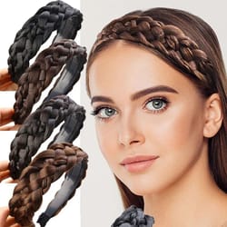 aosiwig synthetic wide fishbone braid headband