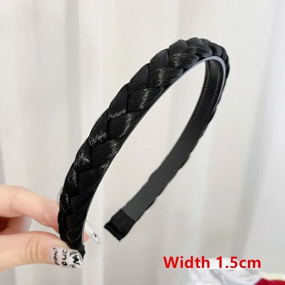 AOSIWIG Synthetic Wide Fishbone Braid Headband 6