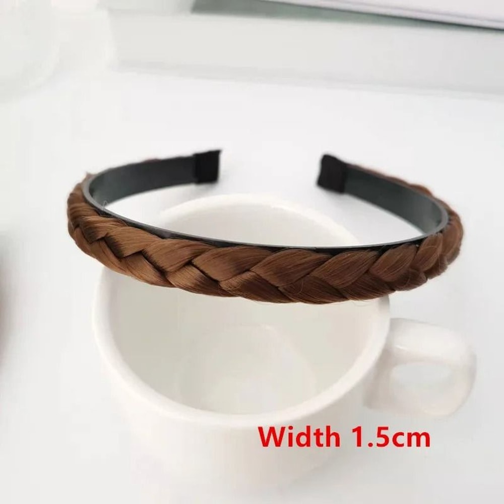 AOSIWIG Synthetic Wide Fishbone Braid Headband 13