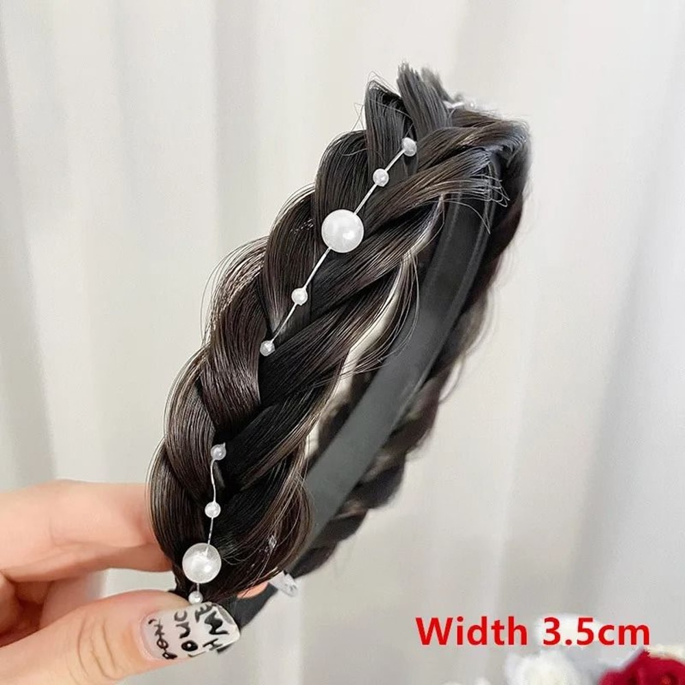 AOSIWIG Synthetic Wide Fishbone Braid Headband 17