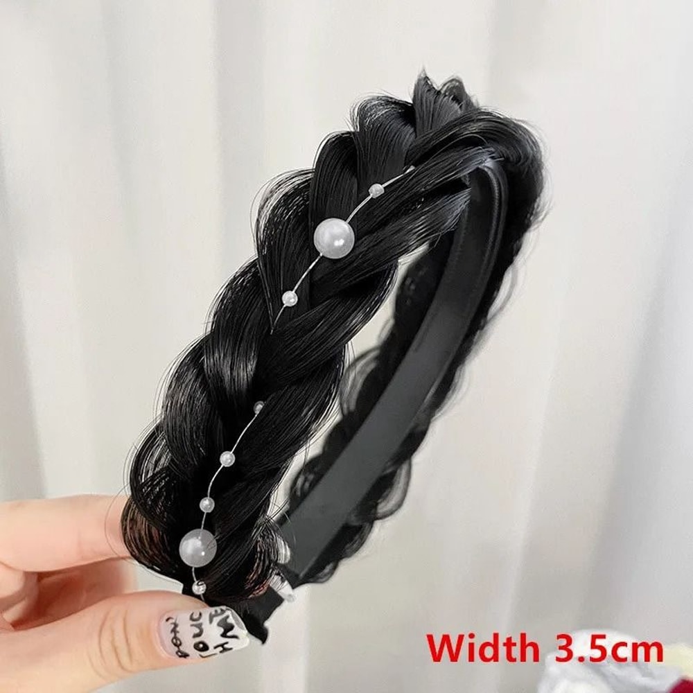 AOSIWIG Synthetic Wide Fishbone Braid Headband 18