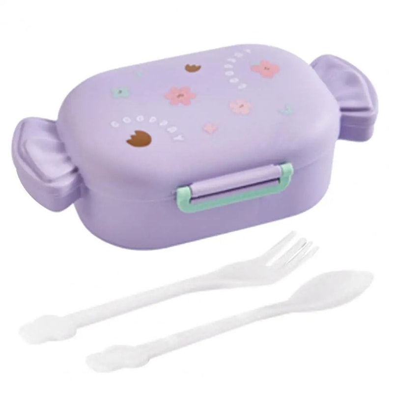 Cartoon Round Portable Picnic Bento Box For Kids 9