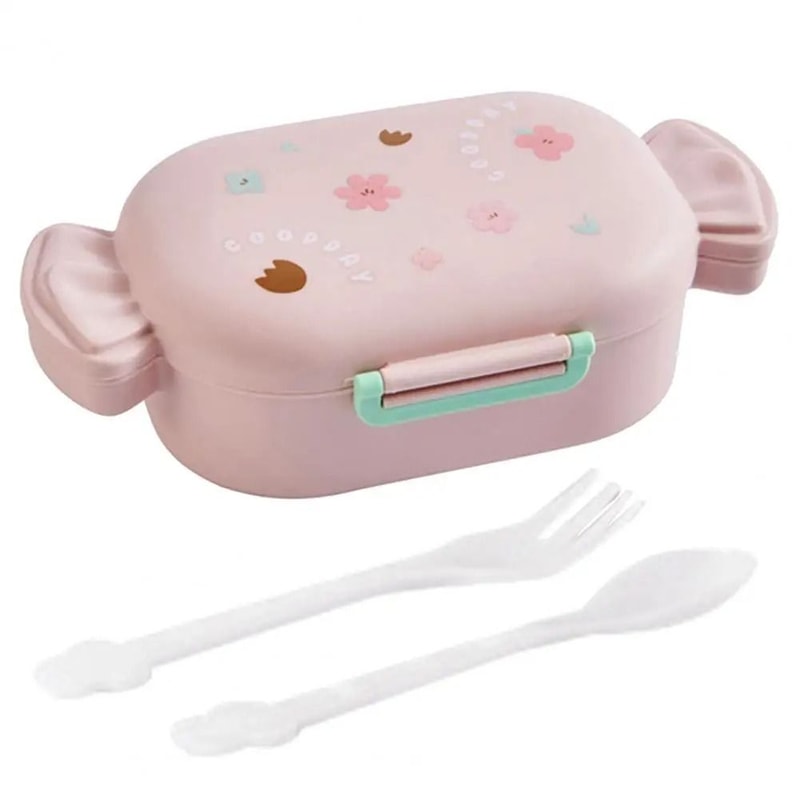 Cartoon Round Portable Picnic Bento Box For Kids 7