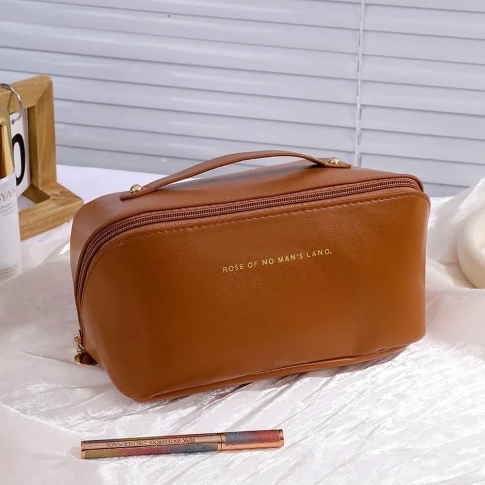 Mens Business PU Leather Travel Toiletry Bag 6