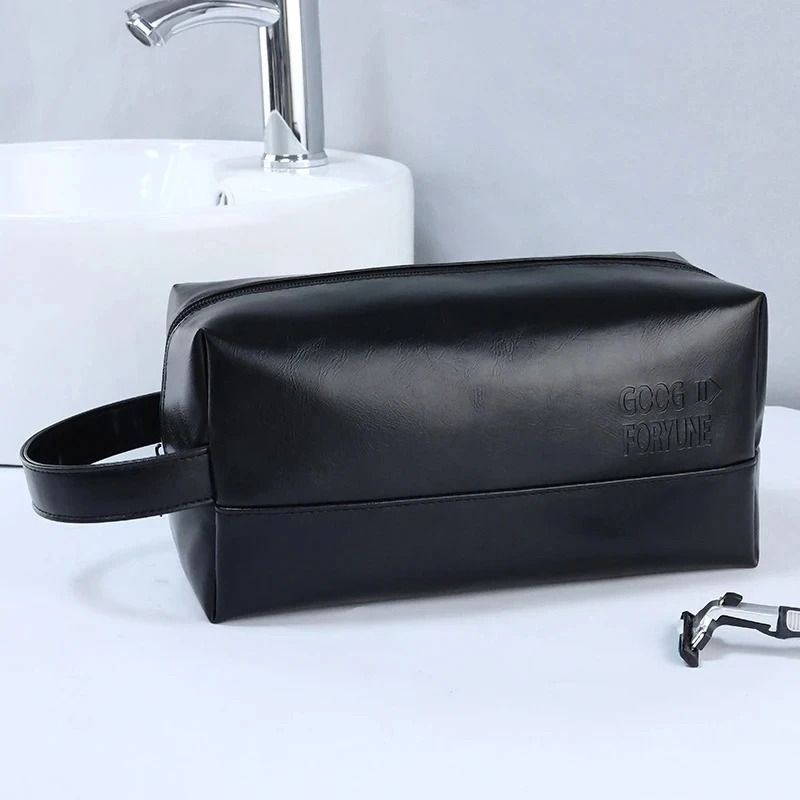Mens Business PU Leather Travel Toiletry Bag 7