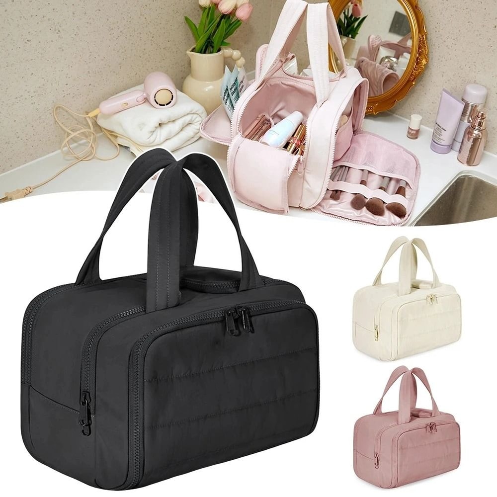 Portable MultiCompartment Fashion Makeup Storage Bag 0
