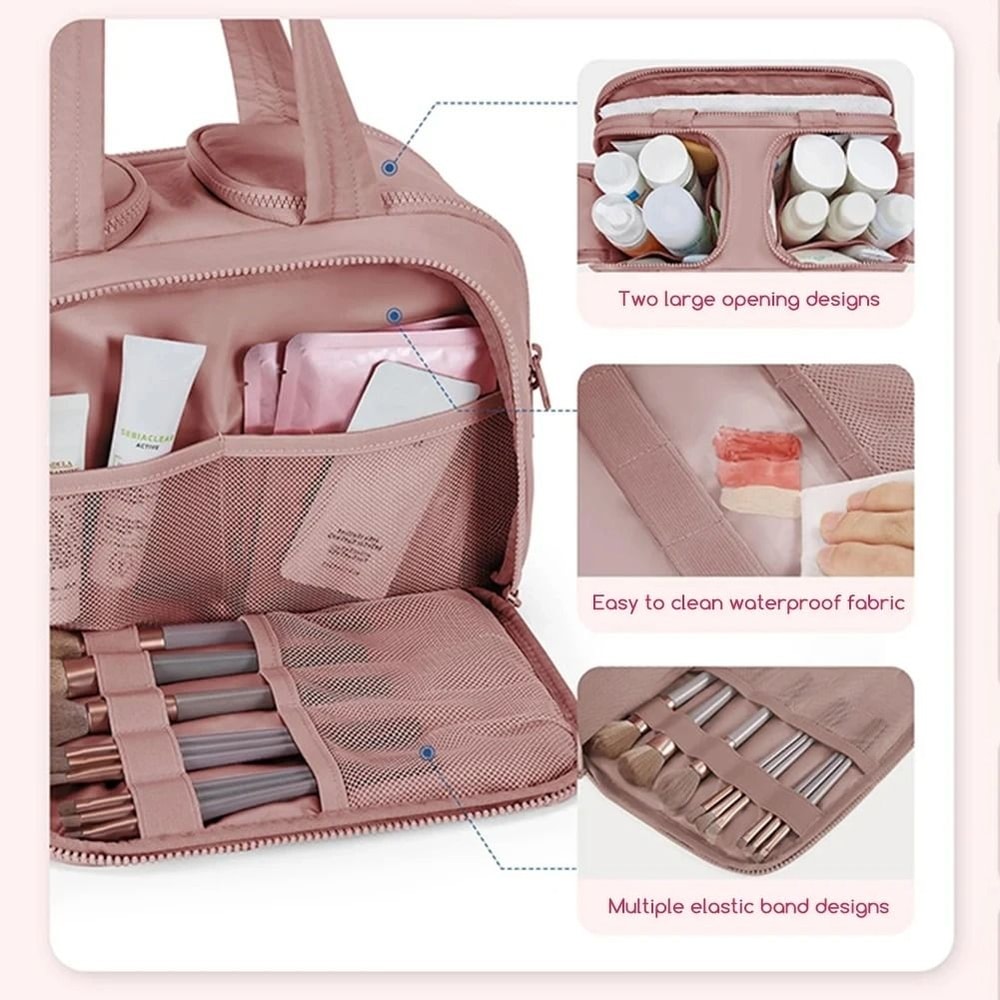 Portable MultiCompartment Fashion Makeup Storage Bag 3