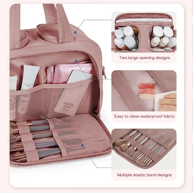 Portable MultiCompartment Fashion Makeup Storage Bag 3