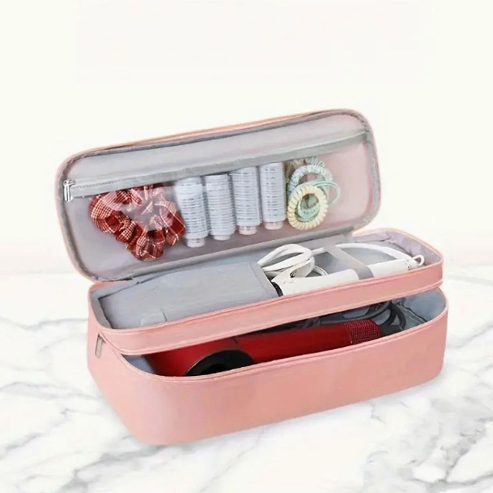Portable DoubleLayer Hair Dryer And Curling Iron Storage Bag 5
