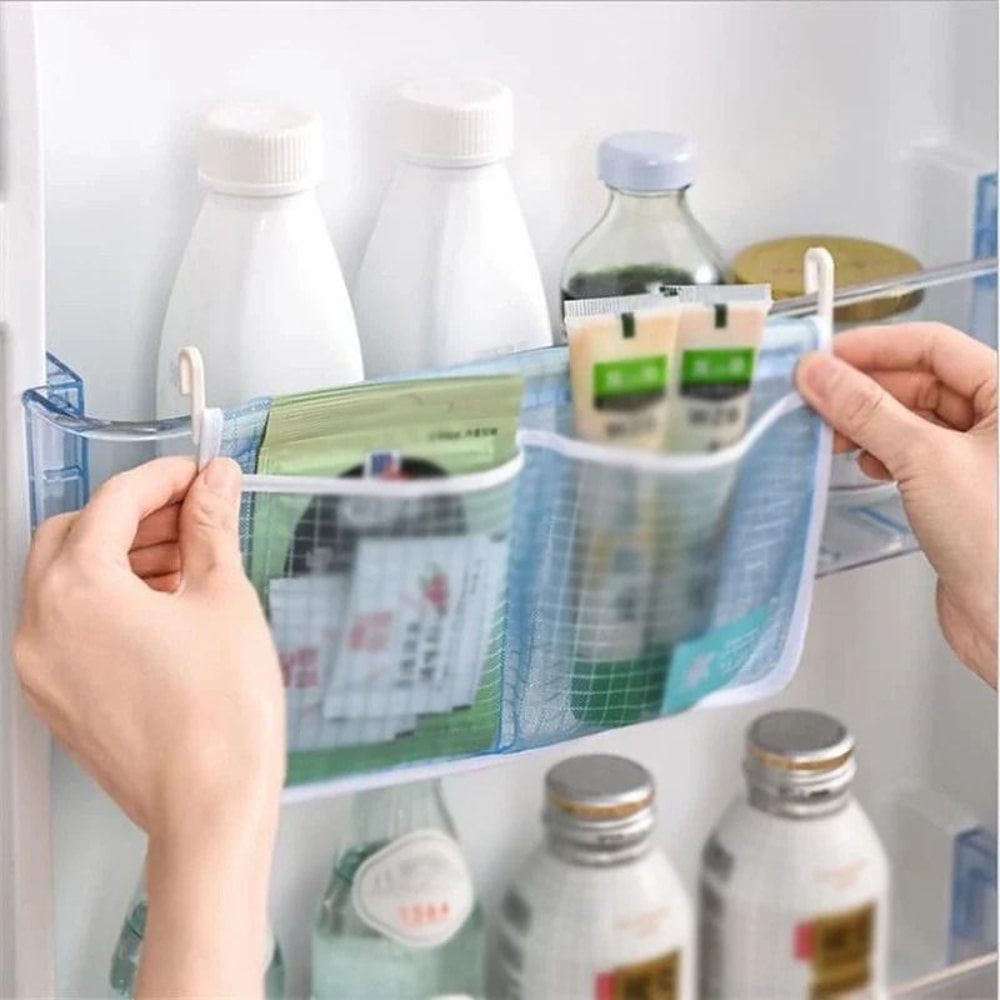 Refrigerator Door Mesh Hanging Storage Organizer 1