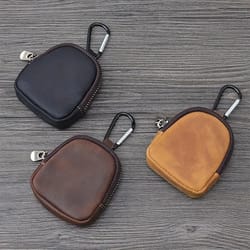 retro genuine full-grain cow leather coin purse