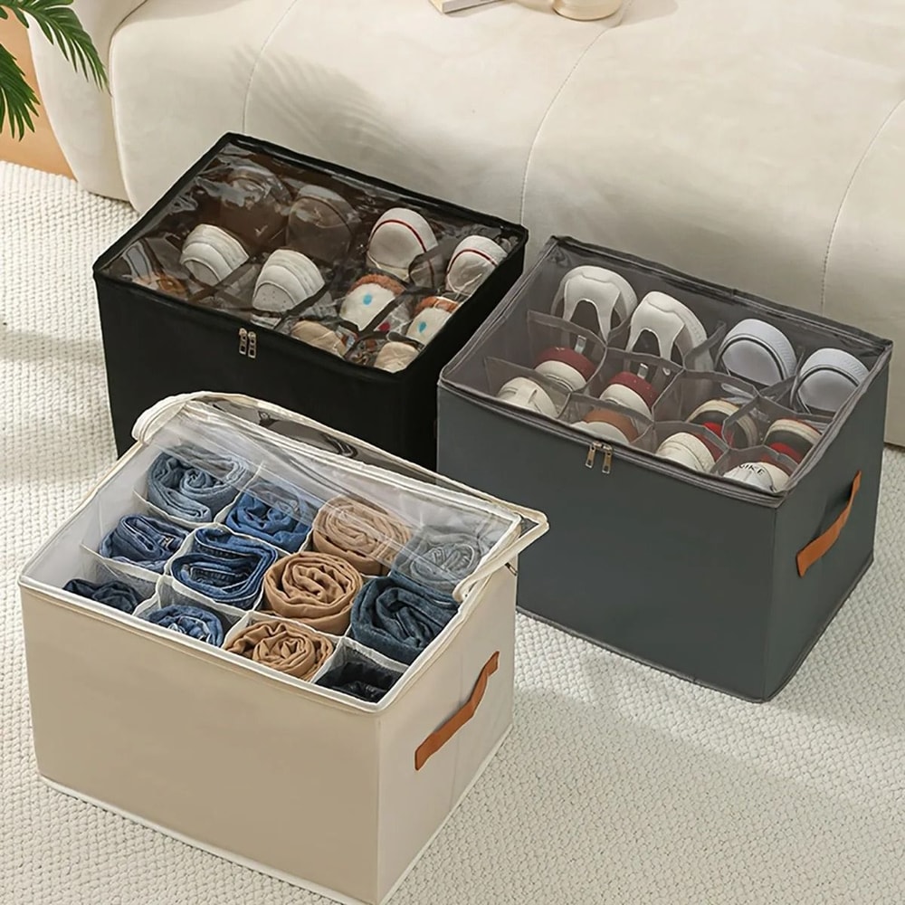 Household MultiFunctional Fabric Shoe And Clothing Storage Bin 2