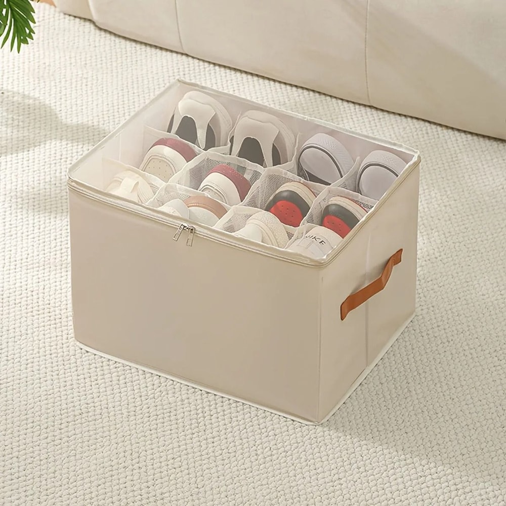 Household MultiFunctional Fabric Shoe And Clothing Storage Bin 8