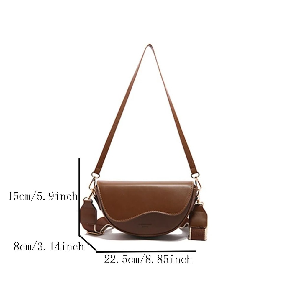Casual Minimalist Ladies Crossbody Saddle Bag 5