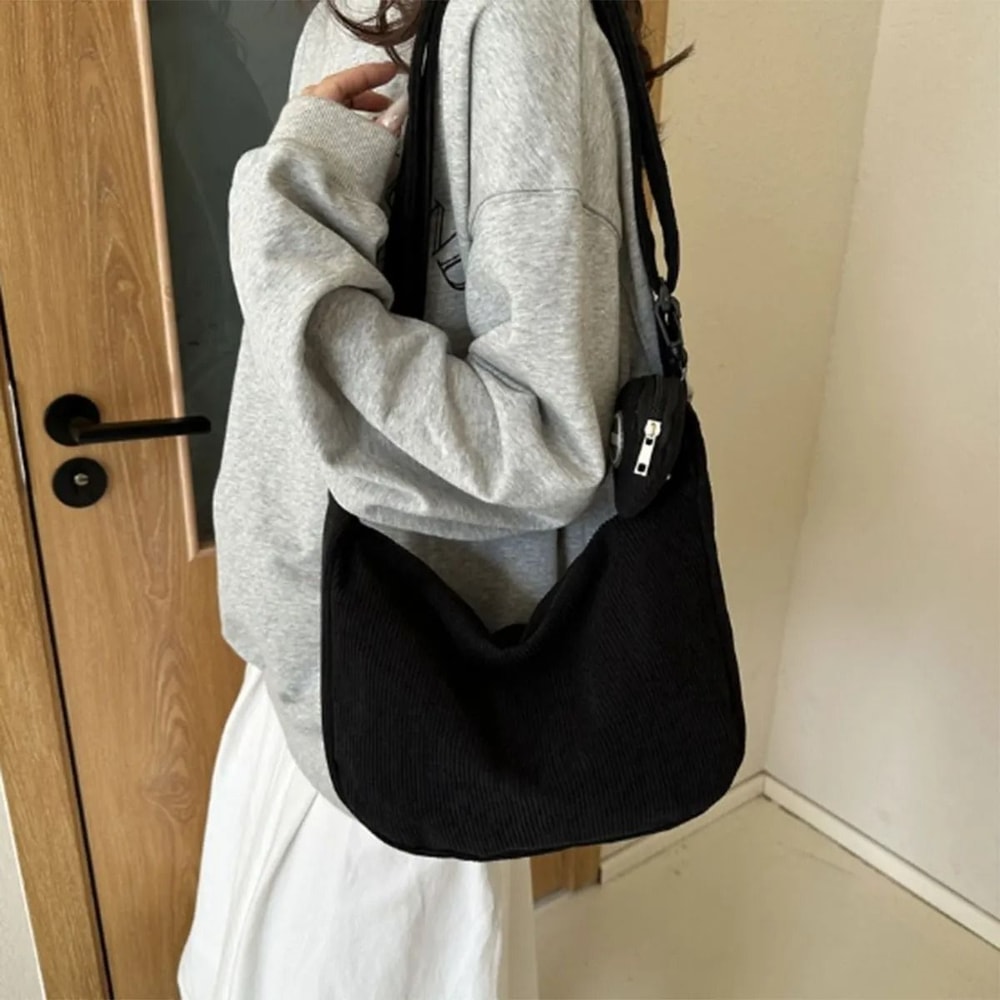 Fashion Simple Corduroy Womens TwoPiece Bag Set 2