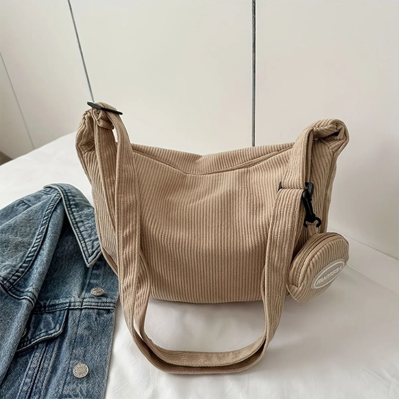 Fashion Simple Corduroy Womens TwoPiece Bag Set 6