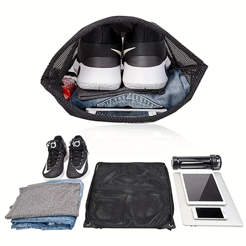 Portable MultiPurpose Drawstring Mesh Storage Backpack 3