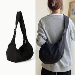 fashion canvas down crossbody "dumpling" bag