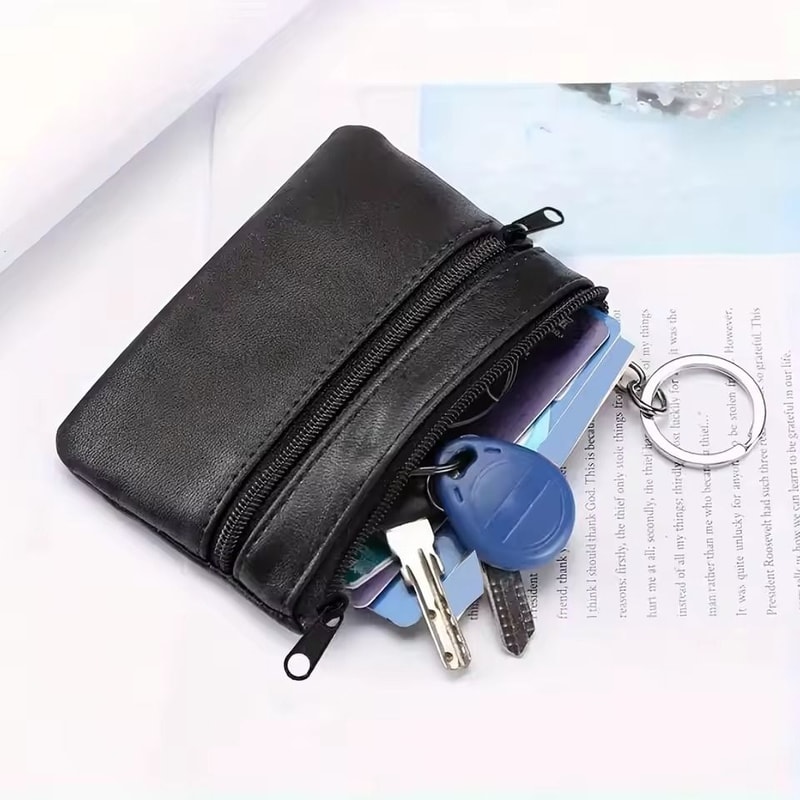 Portable PU Leather Wrist Pouch And Coin Purse 2