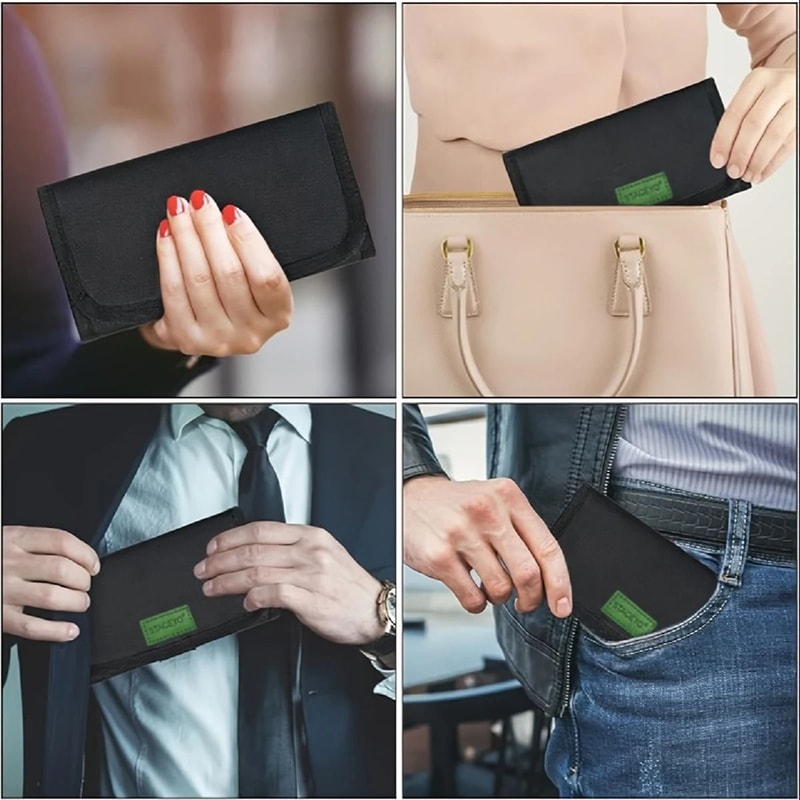 STACEYO Black Oxford Cloth Folding Travel Wallet 2