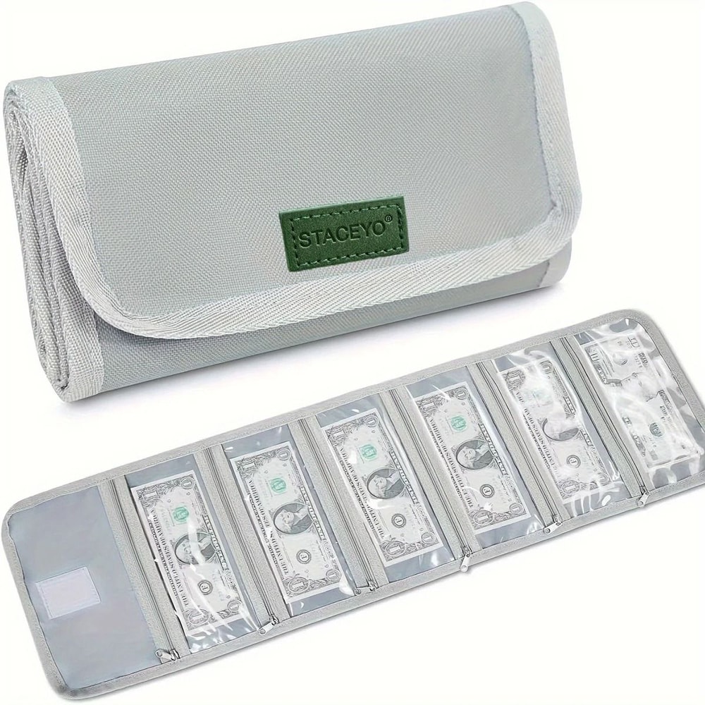 STACEYO Black Oxford Cloth Folding Travel Wallet 7