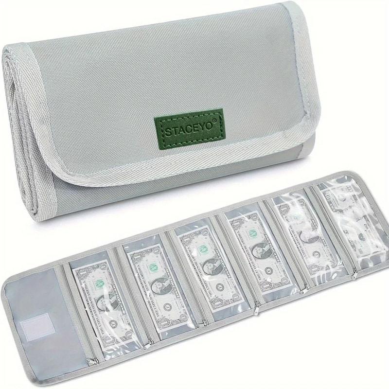 STACEYO Black Oxford Cloth Folding Travel Wallet 7