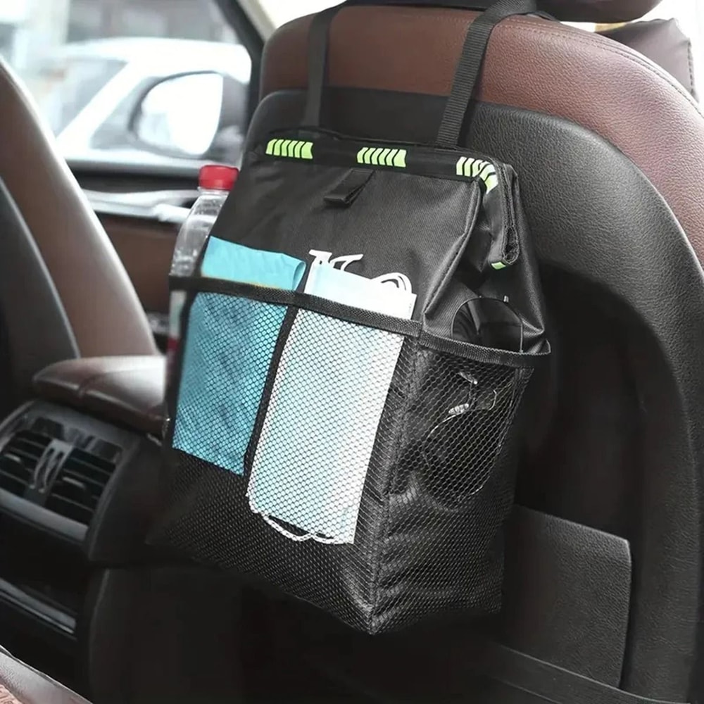 32Gallon Waterproof Car Hanging Trash Can And Organizer 2