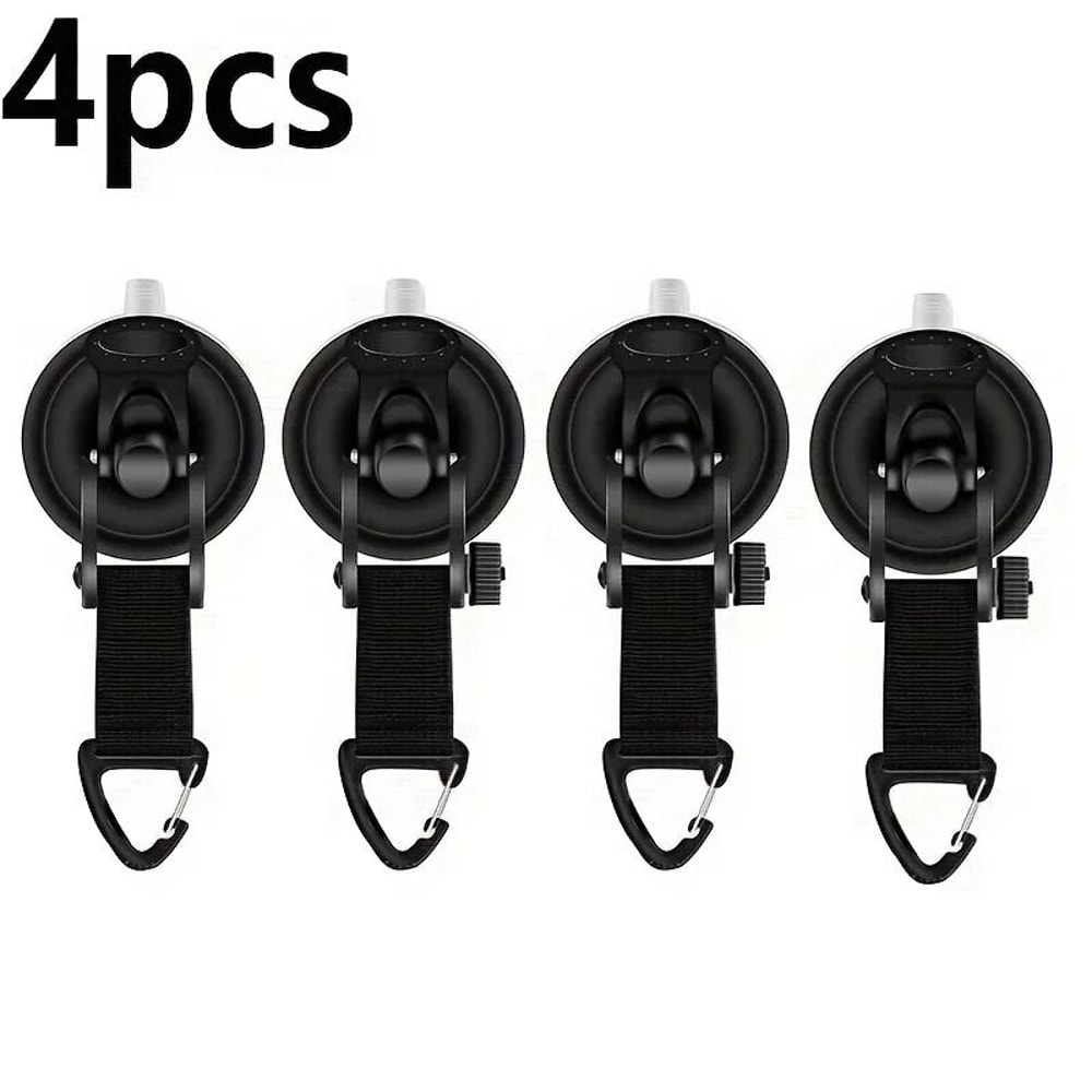 4Pack HeavyDuty Suction Cup Hooks For Vehicle Camping 4